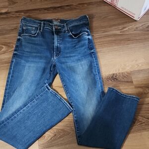 MOTHER Womens Slim Jeans in Classic Blue